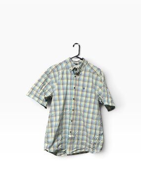 Ariat Pro Short-Sleeve Plaid Button-Down Shirt - Blue, Yellow & White